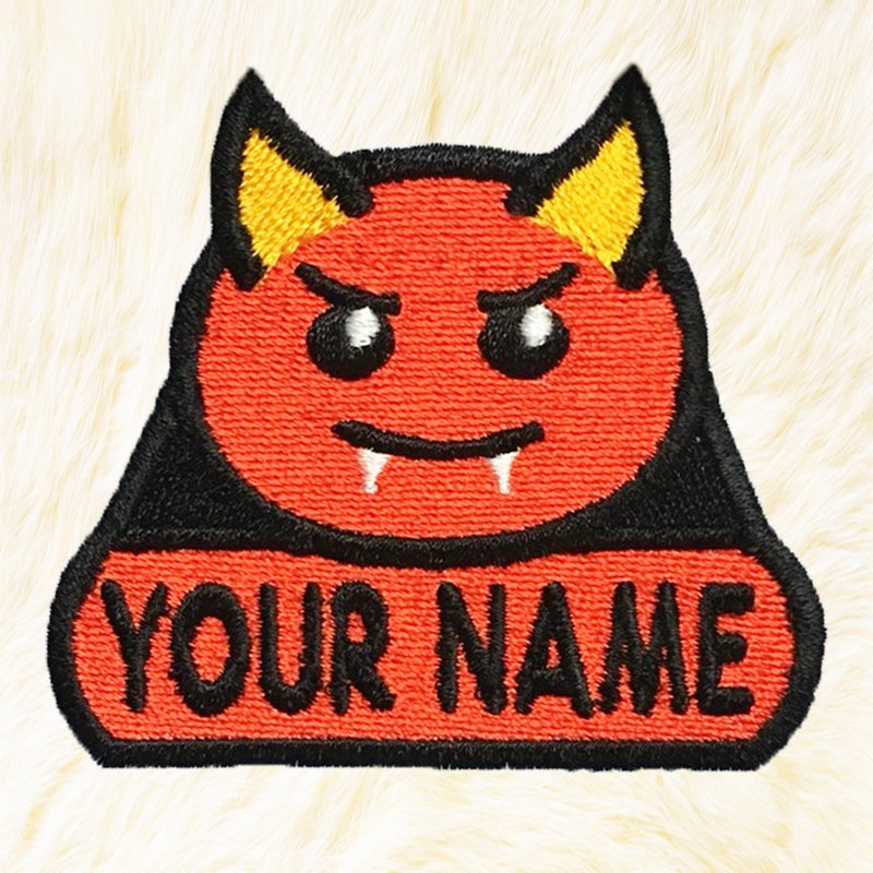 Red Devil Personalized Iron on Patch Your Name Your Text Buy 3 Get 1 Free - 編織/刺繡/羊毛氈/縫紉 - 繡線 紅色
