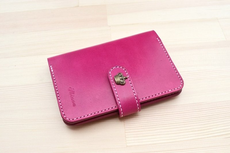 Genuine leather cowhide vegetable tanned leather hand-made passport case for overseas travel can be customized color printing English characters - ที่เก็บพาสปอร์ต - หนังแท้ หลากหลายสี