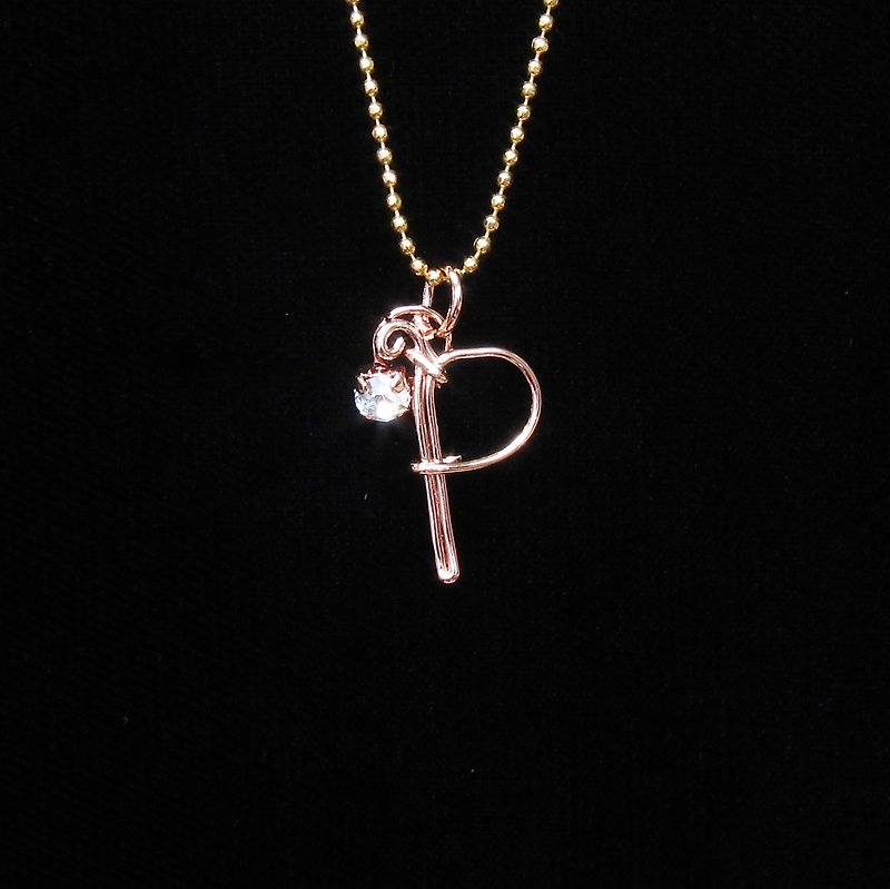 Winwing Metal Wire Braided Necklace-[Letter Series PQRST] - สร้อยคอ - โลหะ 