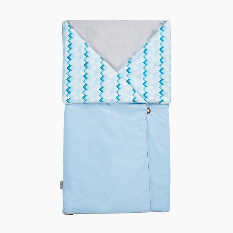4-in-1 Swaddle Pouch & Blanket - Blue Building Blocks - Other - Cotton & Hemp 