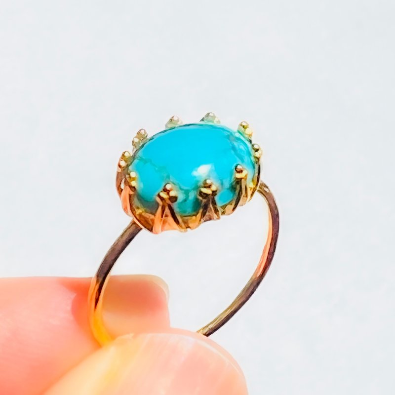 Turquoise Ring【gift box】 - 戒指 - 半寶石 藍色