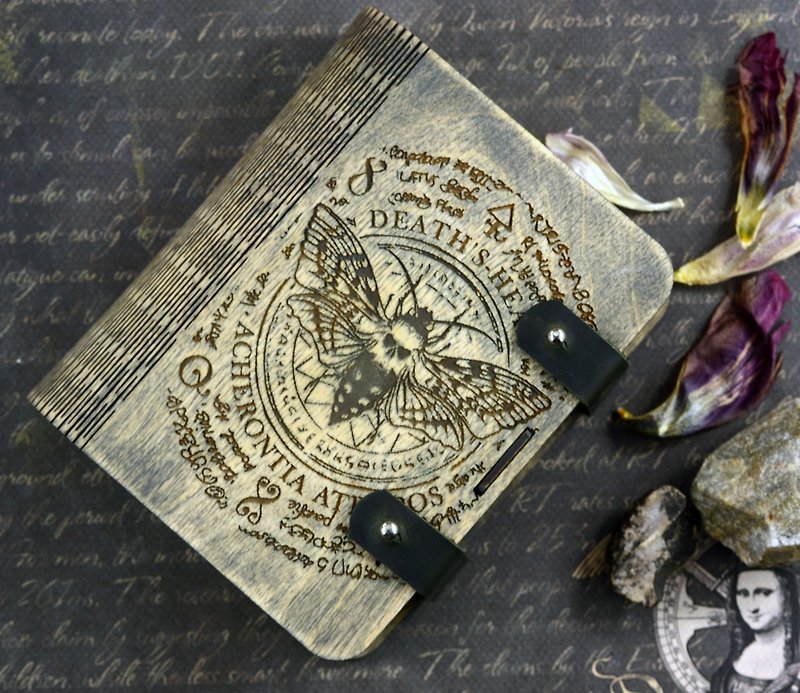 HANDMADE Dead head moth Tarot card box Wooden Laser Engraved Box Witchcraft gift