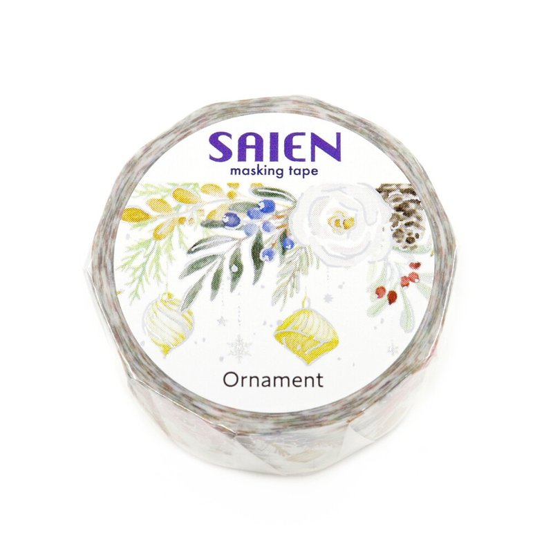 【日本 SAIEN】20mm 銀箔和紙膠帶－流光飾語 Ornament - 紙膠帶/和紙/PET - 紙 
