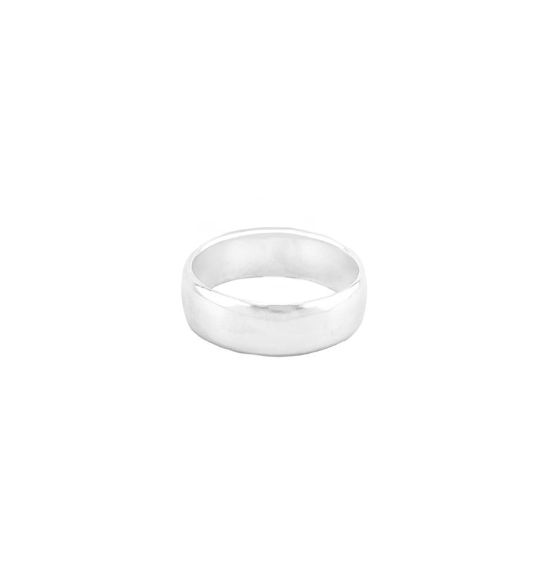 [Sterling silver ring] Medium, thin, flat and wide style - แหวนทั่วไป - เงินแท้ สีเงิน