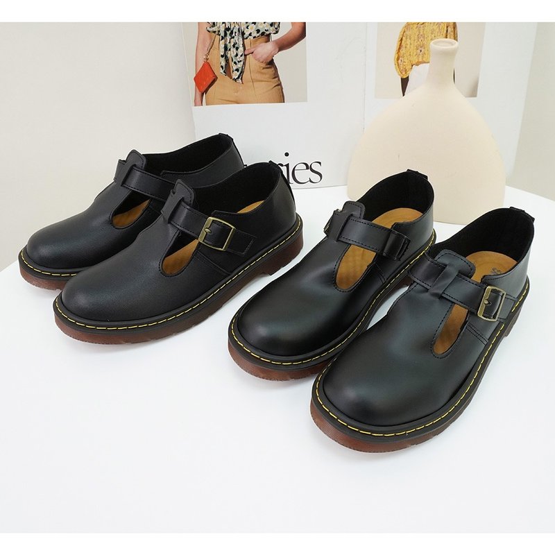 Loafers MIT Mary Jane thick-soled shoes T50202 - รองเท้าอ็อกฟอร์ดผู้หญิง - วัสดุอื่นๆ 