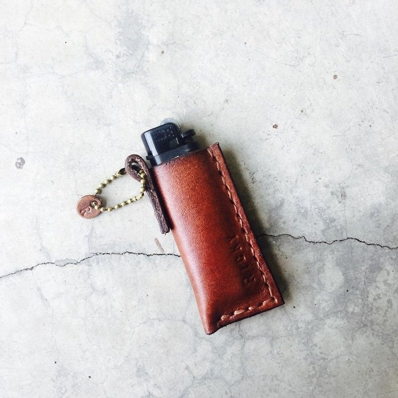 Custom-made lighter cover Lai hit cover male accessories sniffing leather hand-made - อื่นๆ - หนังแท้ สีนำ้ตาล