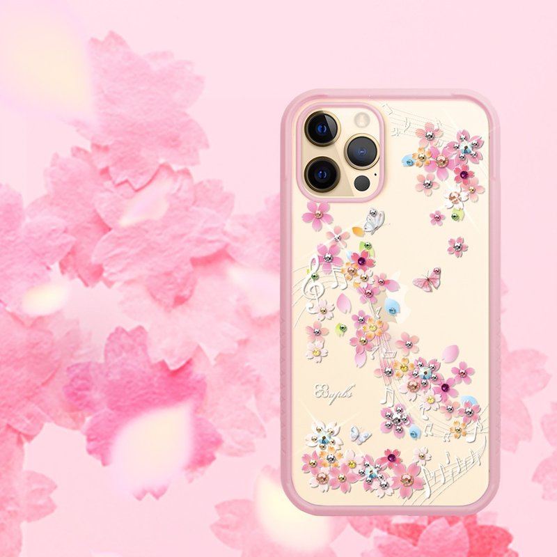 imos聯名款 iPhone 12全系列 輕薄軍規防摔彩鑽手機殼-彩櫻蝶舞 - 手機殼/手機套 - 其他材質 多色