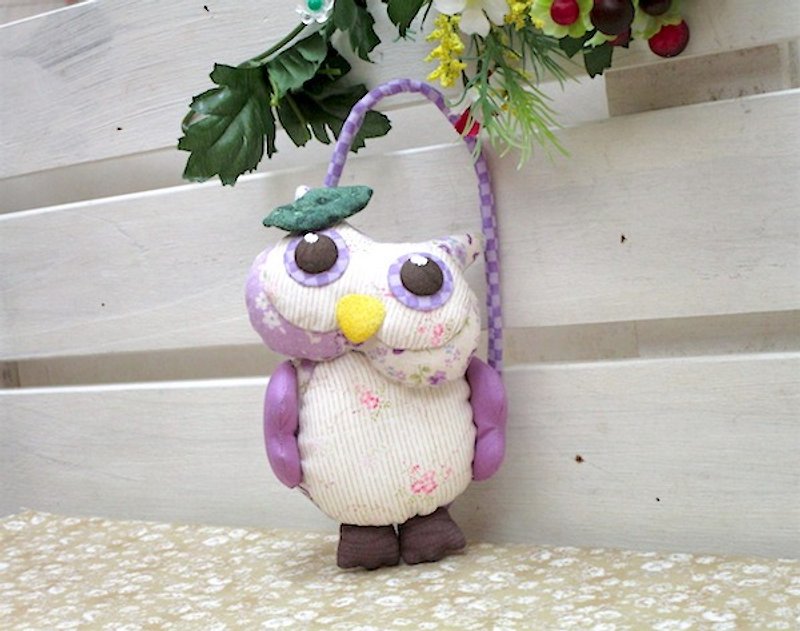 Huh! Owl charm - Charms - Cotton & Hemp Purple
