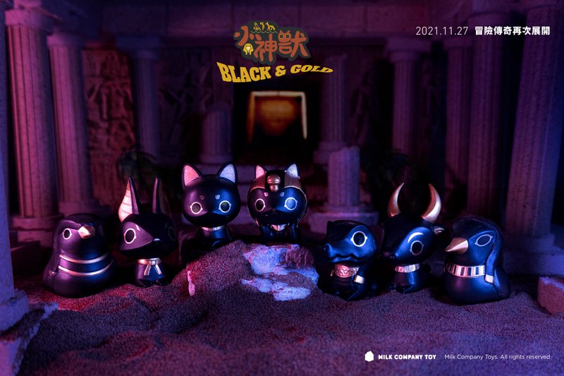 [ガチャチーム] エジプトの小さな幻獣 – 黒金スペシャル (スポット) - 人形・フィギュア - プラスチック ブラック