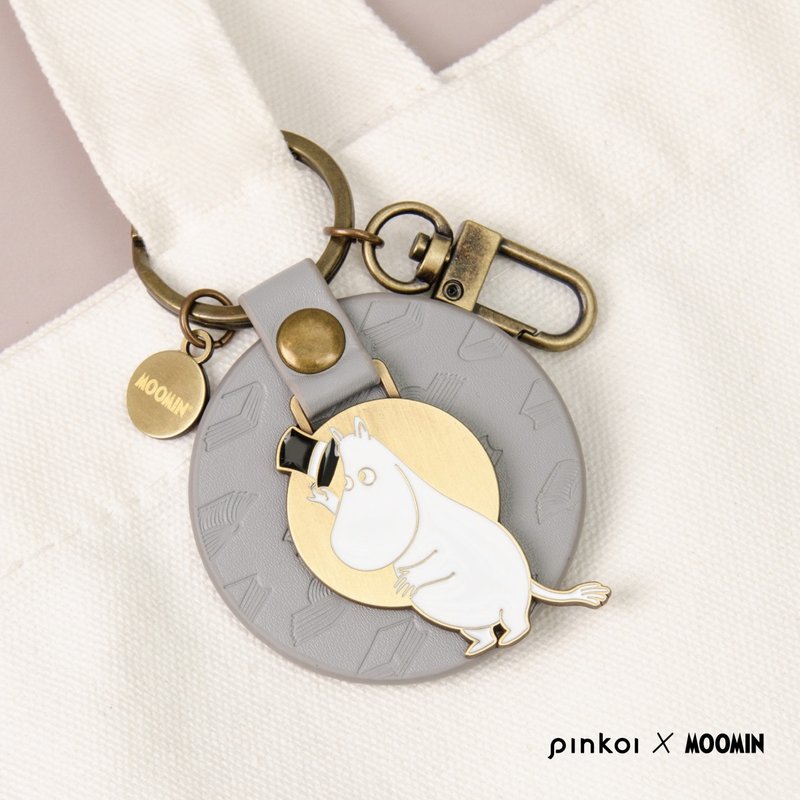 [Pinkoi x Moomin] Textured leather keychain/Moominpapa - Keychains - Paper 