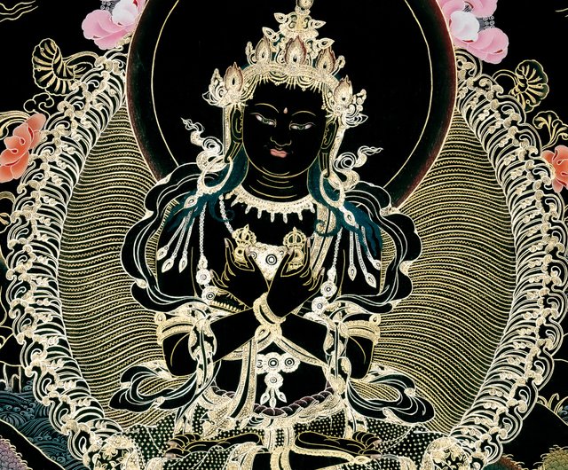 人体図 掛軸 伝統的アート　タンカペイント 送料無料 タンカ 仏画 マンダラ チベット 〔Raj Lama作 一点物