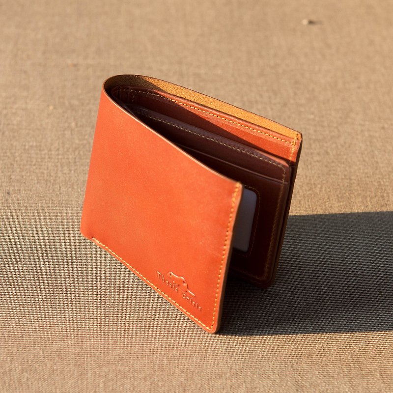 WEALTHY - Leather Short wallet - brown - กระเป๋าสตางค์ - หนังแท้ สีนำ้ตาล