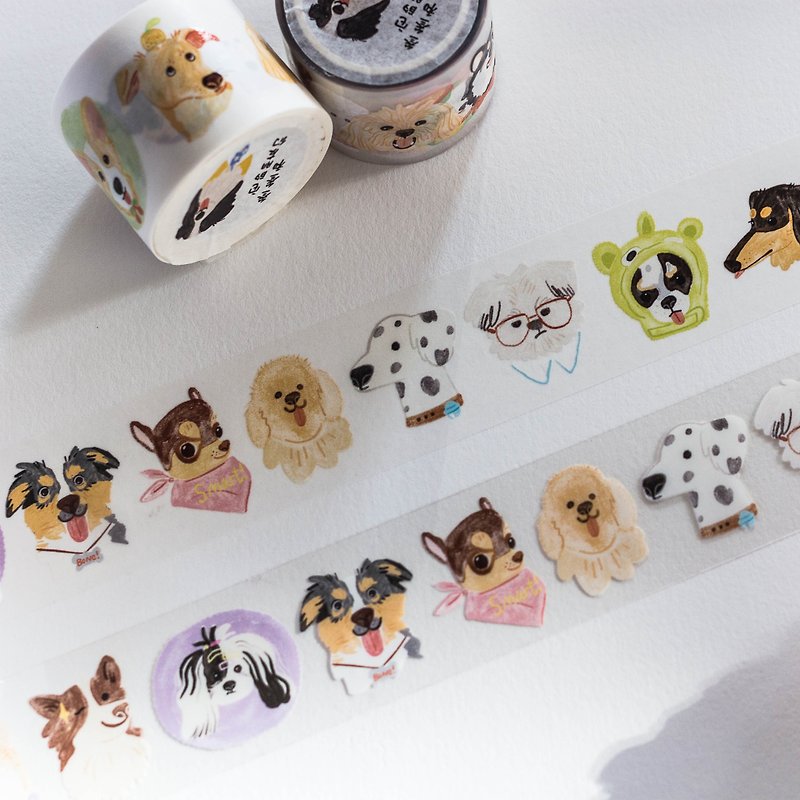 【Tape】Sansan and his friends PET Japanese paper tape notebook with 5-meter roll - Washi Tape - Paper Multicolor