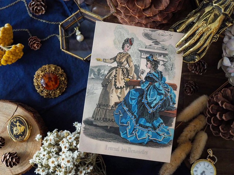 French Ladies Clothing Illustrated Series Re-enacted Postcard Type J - Cards & Postcards - Paper 