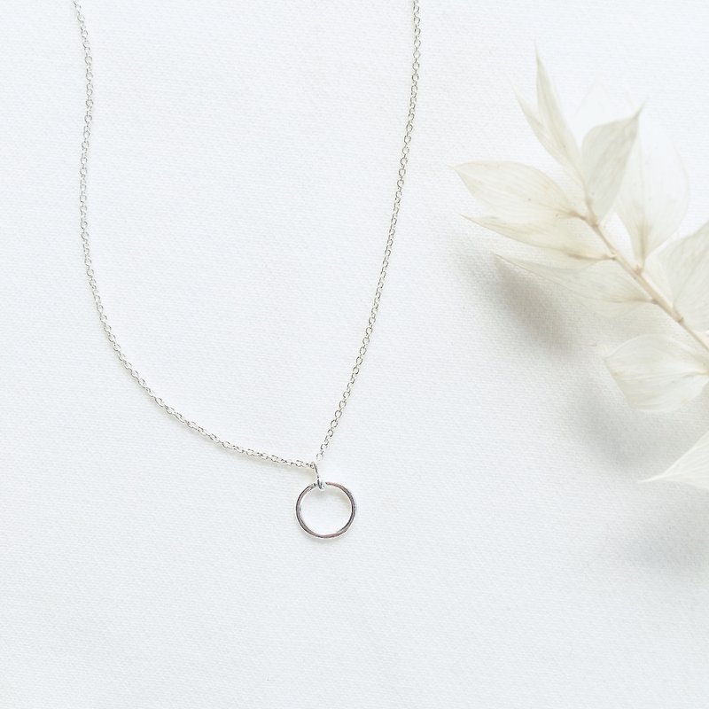 Geometric Circle Clavicle Chain S925 Sterling Silver Necklace Anti-allergy - สร้อยคอทรง Collar - เงินแท้ สีเงิน