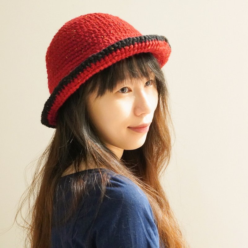 [Taipei Crochet] Color Dot Wool Dome Curled Bucket Hat OK for Beginners - Knitting / Felted Wool / Cloth - Other Materials 