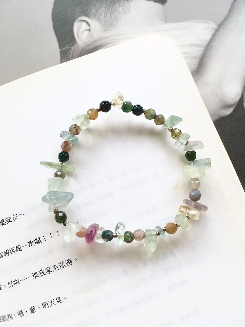| Hey natural stone | ore mix and match through the green crystal bracelet - firefly ocean jasper Stone amethyst - Bracelets - Gemstone Green