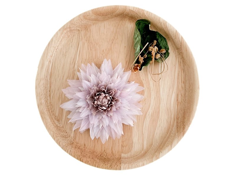 Corsage: Dahlia (antique pink) - เข็มกลัด/ข้อมือดอกไม้ - ผ้าฝ้าย/ผ้าลินิน สึชมพู