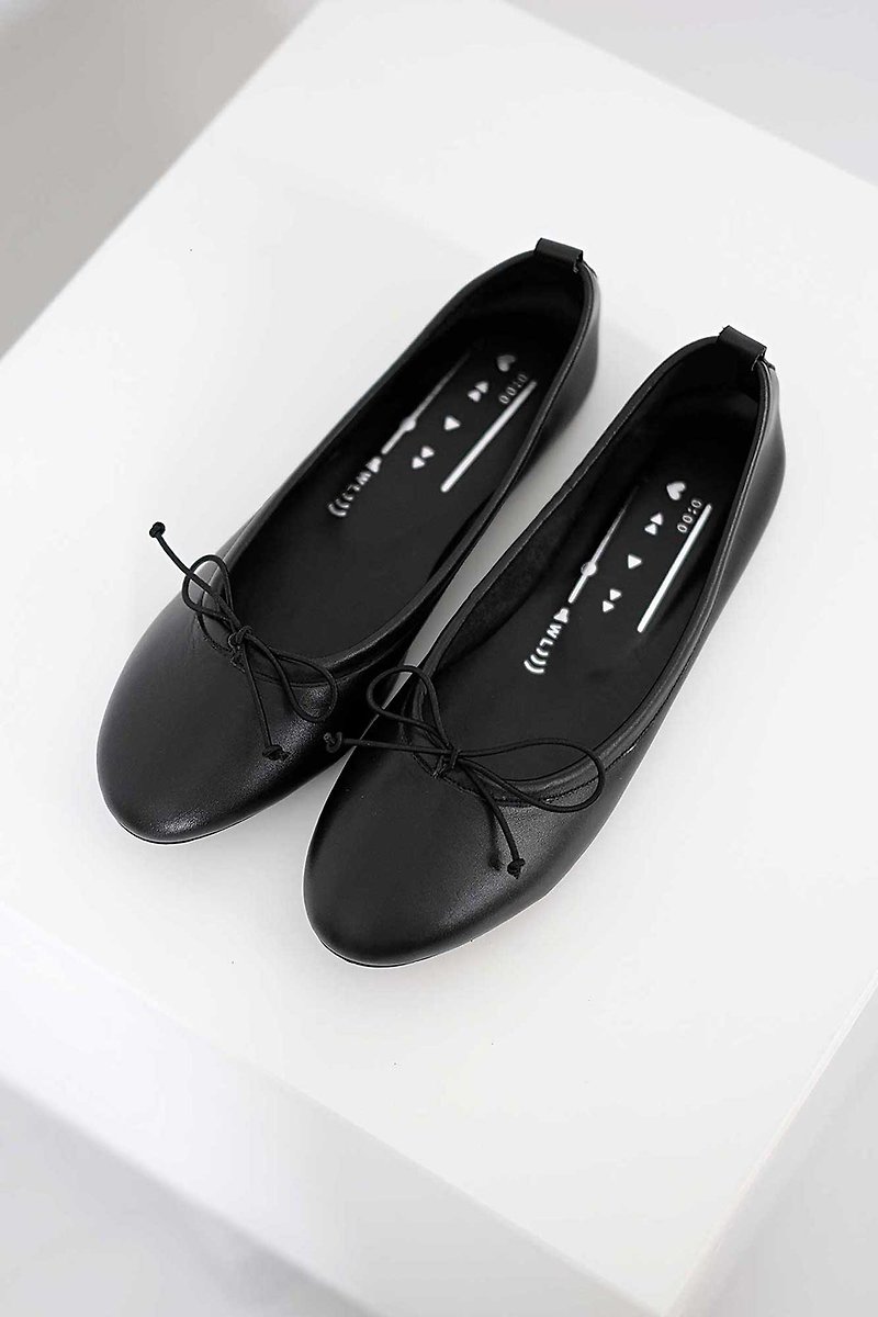 真皮 娃娃鞋/平底鞋 黑色 - Gloves Ballet 法(黑)比諾Pinot Noir | WL