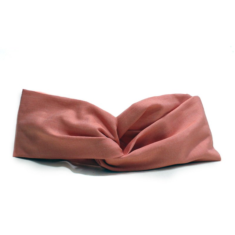 Soft morning plain cross headband - Headbands - Cotton & Hemp Pink