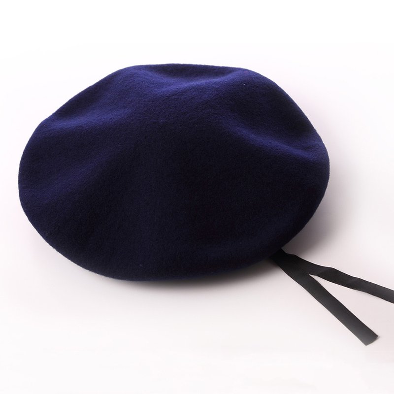 Spanish ELOSEGUI_Female CHE beret EL_CHE10005 (midnight blue) - หมวก - ขนแกะ สีน้ำเงิน