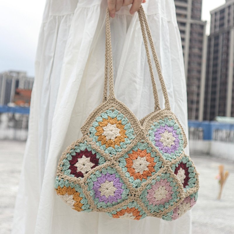 Tile Woven Shoulder Underarm Bag - Handbags & Totes - Cotton & Hemp 