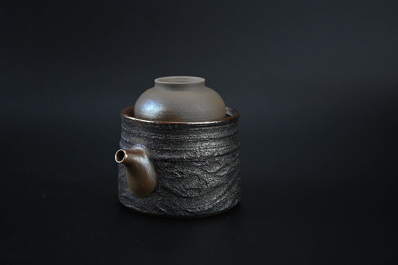 One pot and one cup set - black clay teapot and firewood kettle [Zhenlin Ceramics] - ถ้วย - ดินเผา 