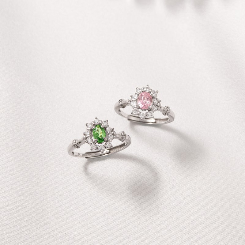 貴族宮廷風格 沙弗萊 粉色 尖晶石 天然寶石 純銀戒指 - 戒指 - 純銀 多色