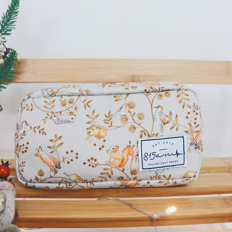 Animal pencil case/cosmetic bag in the forest | 815a.m - Toiletry Bags & Pouches - Cotton & Hemp 
