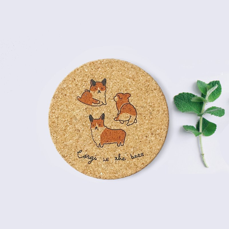 Small animal cork coaster // 9 styles in total - ที่รองแก้ว - ไม้ สีส้ม