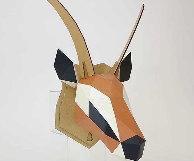 bog craft Three-dimensional animal paper art GAZELLE-Gazelle M medium wall base WALL - bogcraft-tw - Items for Display - Pinkoi