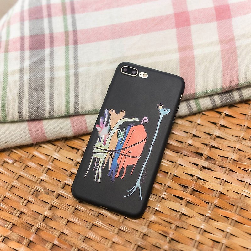 iPhone 8 Plus / 7 Plus (5.5吋) 小資族淺浮雕保護背套 太空黑 - 手機殼/手機套 - 塑膠 黑色