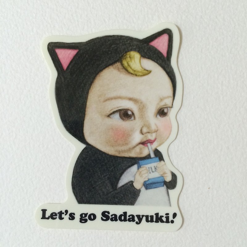 Mini sticker / Let's go Sadayuki / milk - Stickers - Other Materials 