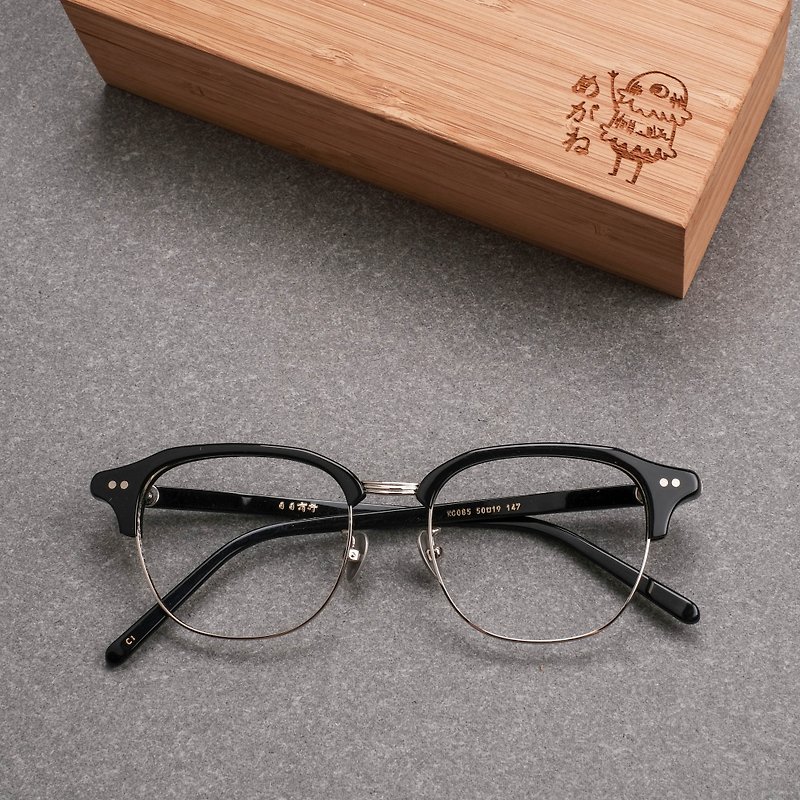 [head of business] new Japanese box eyebrow frame big box wild black - กรอบแว่นตา - วัสดุอื่นๆ 