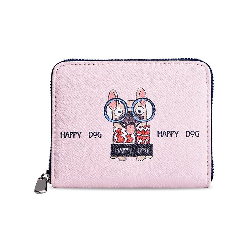 2018 new simple fresh girls zipper short wallet / card holder / wallet / short clip / gray / pink - Wallets - Other Materials Gray