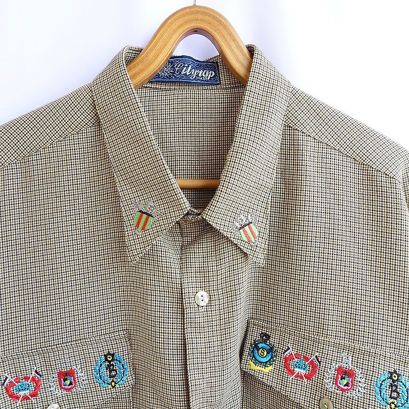 │Slowly │ Thousand Island grid. Picture pressure - ancient shirt │ vintage. Retro - Men's Shirts - Other Materials Multicolor