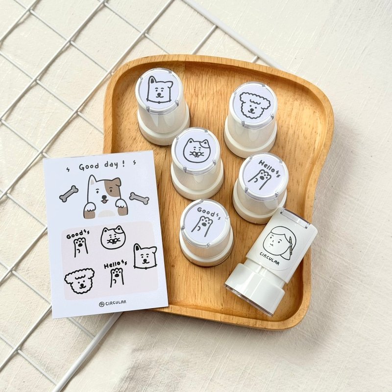 貓狗光敏連續印章-黑色 - 印章/印台 - 其他材質 