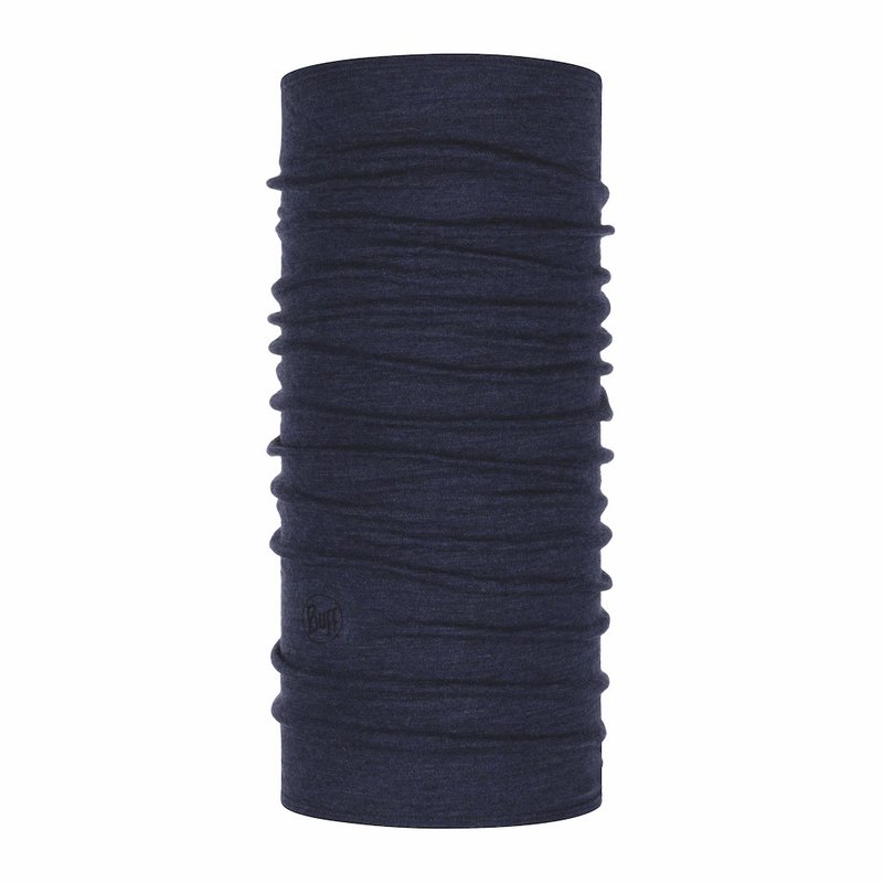 【BUFF】Warm weave color 250 gsm merino wool scarf-midnight blue - อุปกรณ์เสริมกีฬา - ขนแกะ สีน้ำเงิน