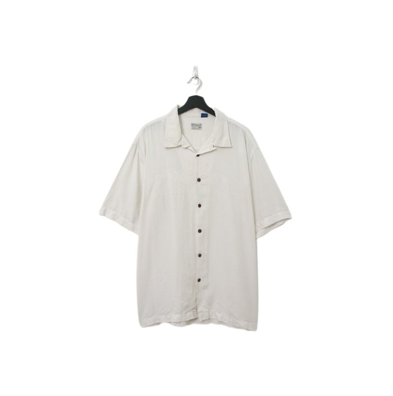 Back to Green-夏威夷襯衫 線段椰子樹 ht-19/vintage shirts - 男襯衫/休閒襯衫 - 棉．麻 