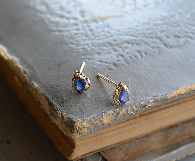 Sapphire design earrings K18(Au750) - Shop JEWELRY and PEARL