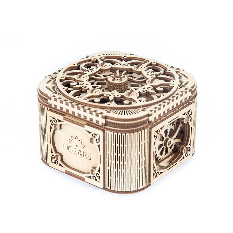/Ugears/ Ukrainian wooden model jewelry box Treasure box - เกมปริศนา - ไม้ 