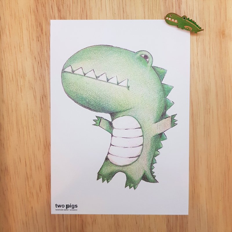 Postcard/Cool Card/Card_Paper_ Cold Eyed Crocodile - Cards & Postcards - Paper Multicolor