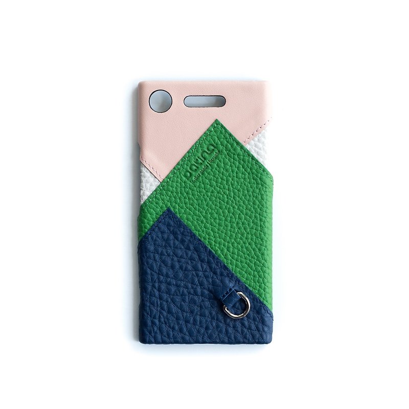 緑青|手作りのカスタム革 -  SONYのXperia XZ1。 XZ1コンパクトな革製の携帯電話のシェル・純粋な革バックシェル - スマホケース - 革 多色