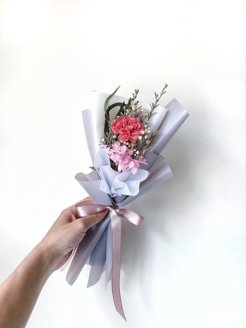 Single Carnation Preserved Bouquet Mother's Day Thanksgiving Season - ช่อดอกไม้แห้ง - พืช/ดอกไม้ หลากหลายสี