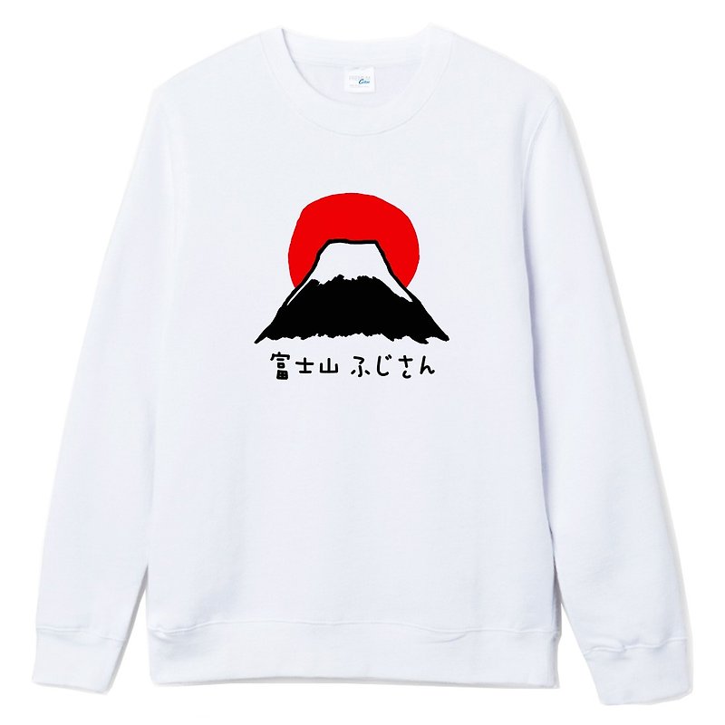 富士山 #1【現貨】大學T 刷毛 白色 日本 風景 櫻花 太陽 雪 自創 品牌 文青 Hipster - T 恤 - 棉．麻 白色