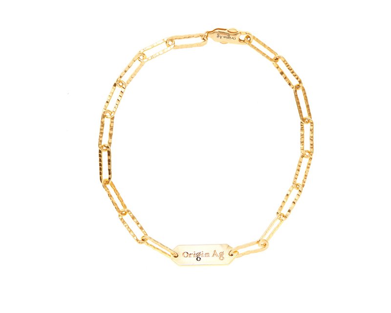 OA HAMERRED CHAIN BRACELET (Gold Plated) - สร้อยข้อมือ - เงินแท้ สีทอง