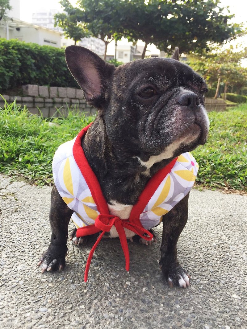 Japanese New Year yellow cotton jacket - ชุดสัตว์เลี้ยง - ผ้าฝ้าย/ผ้าลินิน สีเหลือง
