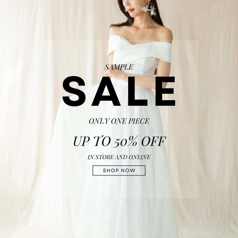 SAMPLE SALES 50% (White Organza Off-Shoulder Dress) - Evening Dresses & Gowns - Other Materials White