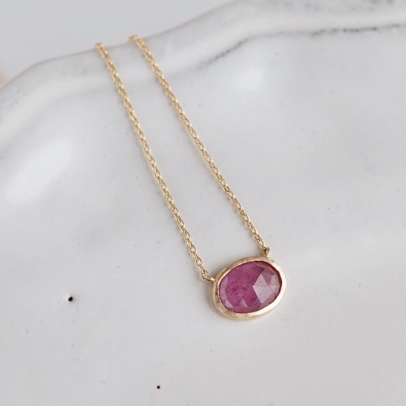 Sapphire necklace [OP745K10YG] - 耳環/耳夾/耳骨夾 - 其他金屬 