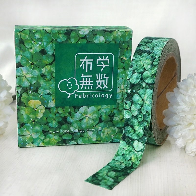 布膠帶-秋季植物【擁抱幸運草】 - 紙膠帶 - 棉．麻 綠色